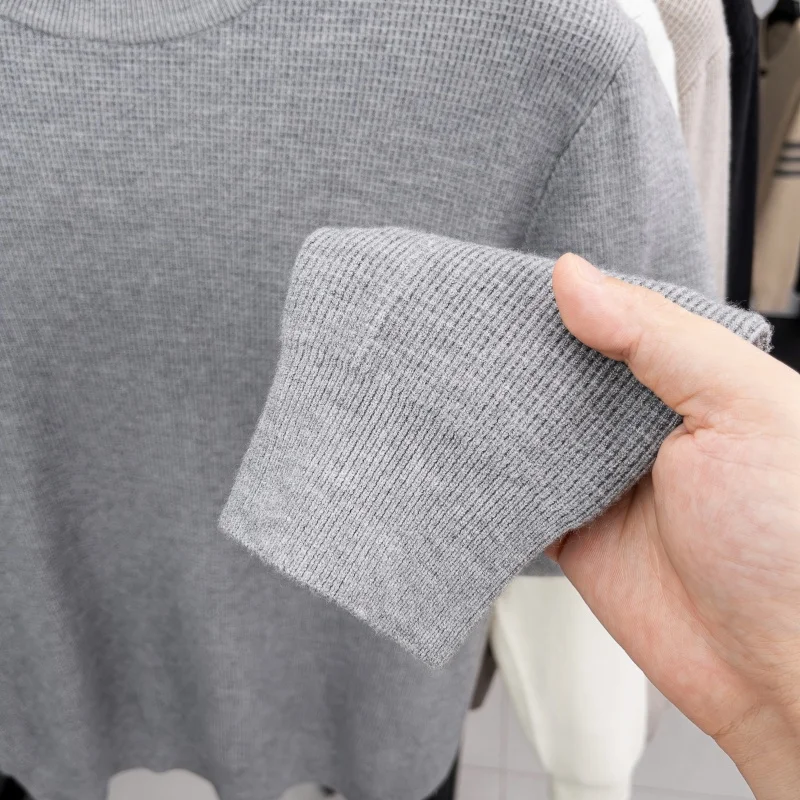 Men's Knit Sweater Long Sleeve O Neck Solid Color Soft Fabric Anti Pilling Warm Casual Classic Fashion Autumn Winter Men's Wear