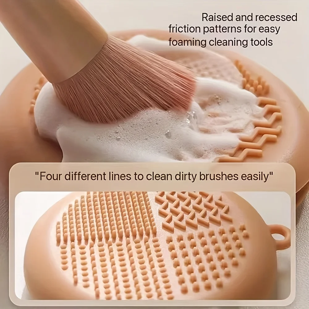 1pc 2-in-1 Powder Puff Storage Box Beauty Egg Protective Cover Silicone Powder Puff Storage Rack Multi functional Makeup Brush W