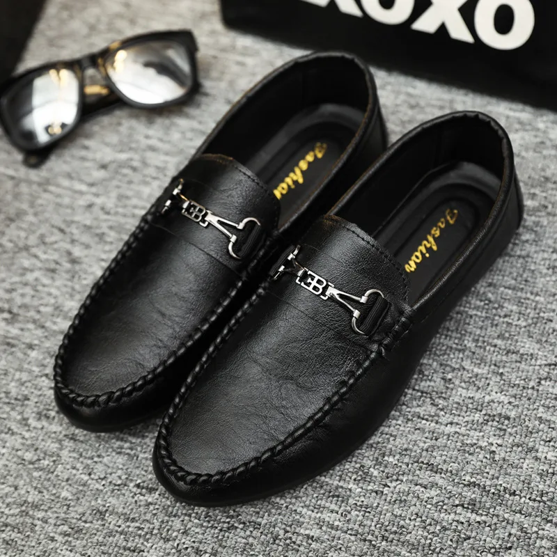 2023 Italian Mens Shoes Casual Luxury Brand Summer Men Loafers Leather Moccasins Light Breathable Slip on Boat Shoes