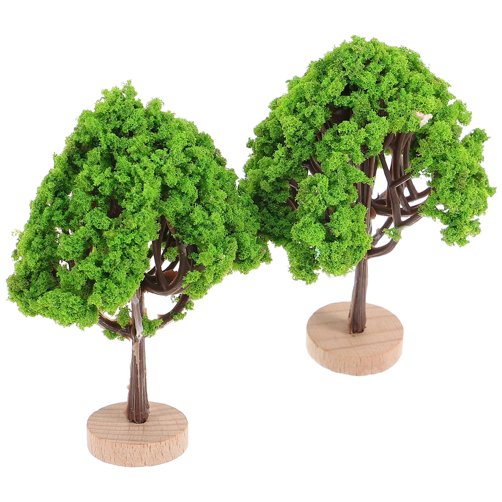 

2pcs Miniature Scenery Tree Realistic Bright Color Desktop Decoration Sand Table Layout Mini Trees Adornment