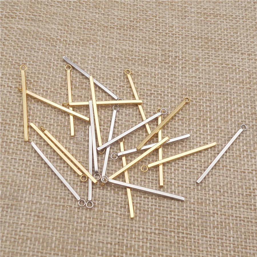 16PCS Long Stick Charms Stainless Steel Pendant For Necklace Bracelet DIY Earrings Jewelry Findings Handmade Craft