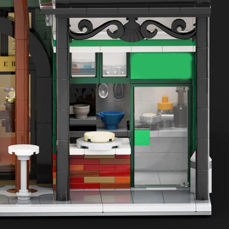 4340PCS Moc Casa di città con gioielliere e pancake Casa Mattoni da costruzione Giocattolo educativo da costruzione Regalo fai da te per le ragazze dei ragazzi