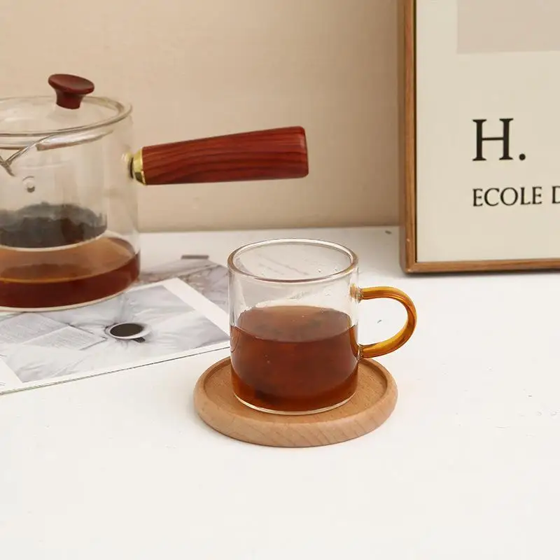 Round Blank Wood Coasters 9cm Heat Resistant Waterproof Coffee Tea Cup Pads for Daily Use Table Decor