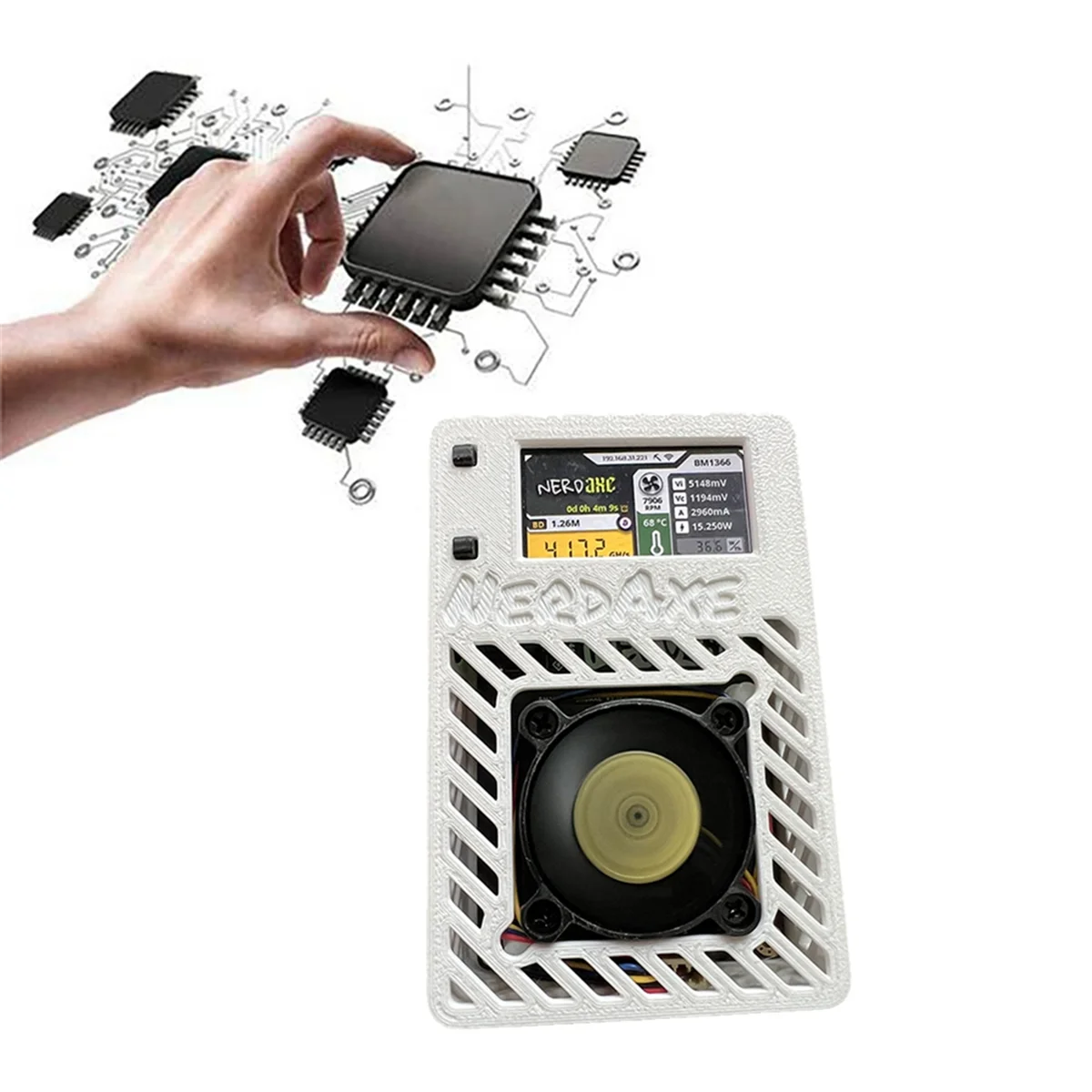 A69F-NerdAxe Mijnwerker Nerdminer 500Gh/S S19XP BM1366 ASIC Bitaxe Bitcoin Mini Mijnwerker Loterij Mijnbouw Mijnwerker EU PLUG