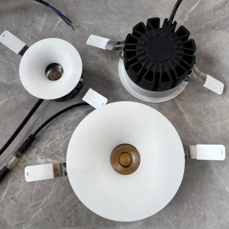 Ultra Thin Curved Hidden Spotlight with Deep Anti Glare and Eye Protection COB Household Ceiling Light Embedded Spotlight