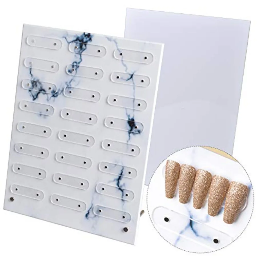 

Large Size Nail Art Display Holder for Magnetic Marble Design with Detachable Color Card Acrylic False Tip Display Stand Rack f