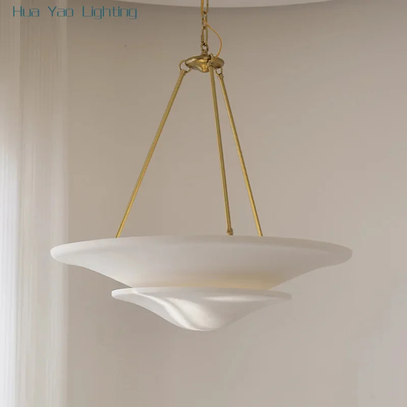 الأمريكية VC الفرنسية الفاخرة قلادة ضوء خمر مصمم الثريا غرفة المعيشة الطعام الرجعية فيلا غرفة نوم وابي سابي نمط الخفيفة