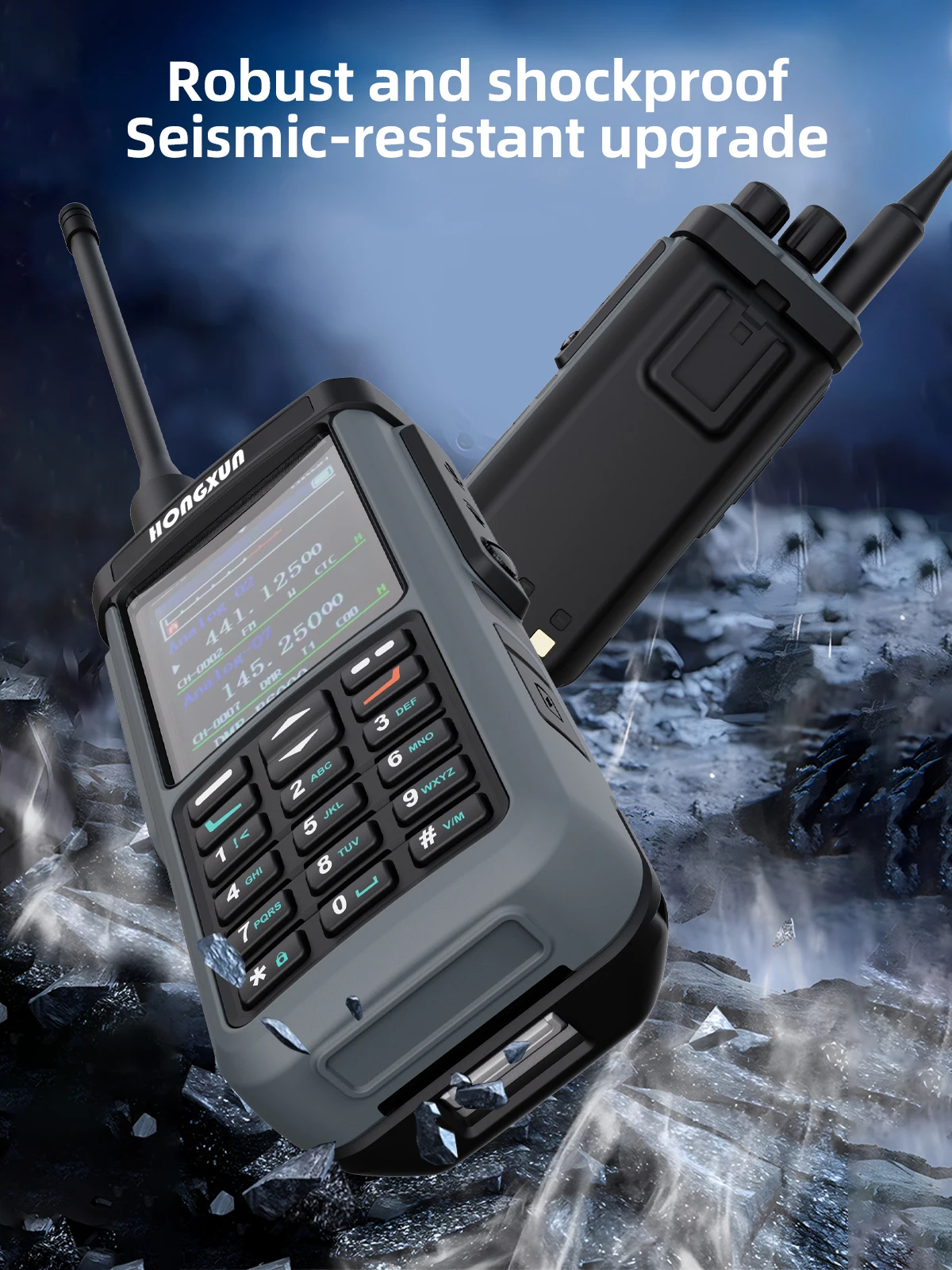 HX DP4801 DMR جهاز اتصال لاسلكي رقمي محمول باليد لوحة مفاتيح كاملة 20 وات مخرج طاقة مقاوم للانفجار اتصال داخلي طويل مقاوم للماء
