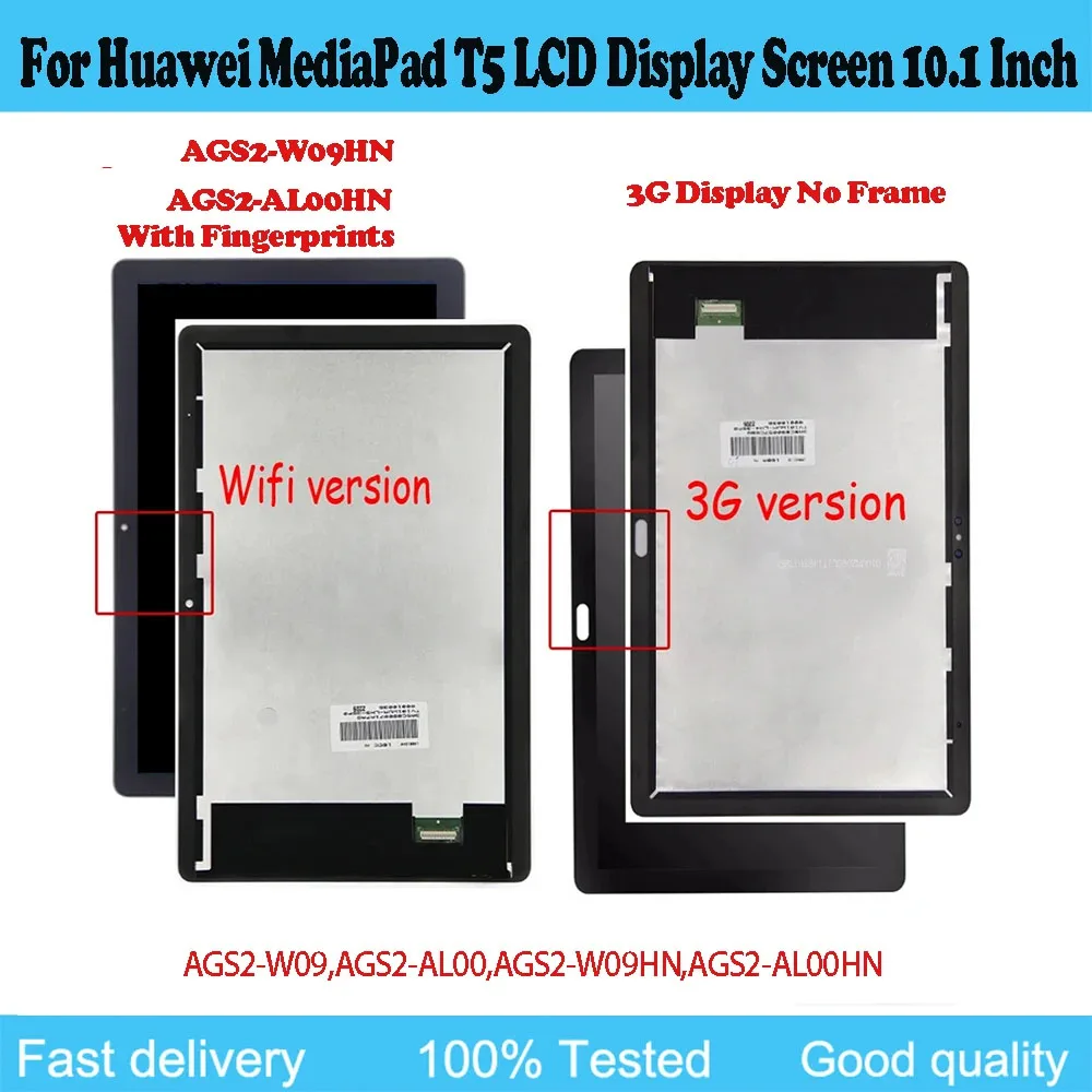 

10.1" AMOLED LCD For Huawei MediaPad T5 AGS2-W09 AGS2-AL100 AGS2-W09NH AGS2-AL100NH LCD Display Touch Screen Digitizer Assembl