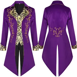 2024 Gothic Men's Steampunk Victorian Era Dress Uniform Retro Tuxedo Cosplay Festival Celebration Comic-Con Jacket