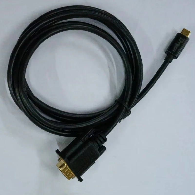 2PCS DTECH T0024 1080P 60Hz USB Type C To VGA 1 Meter Converter Adapter Cable