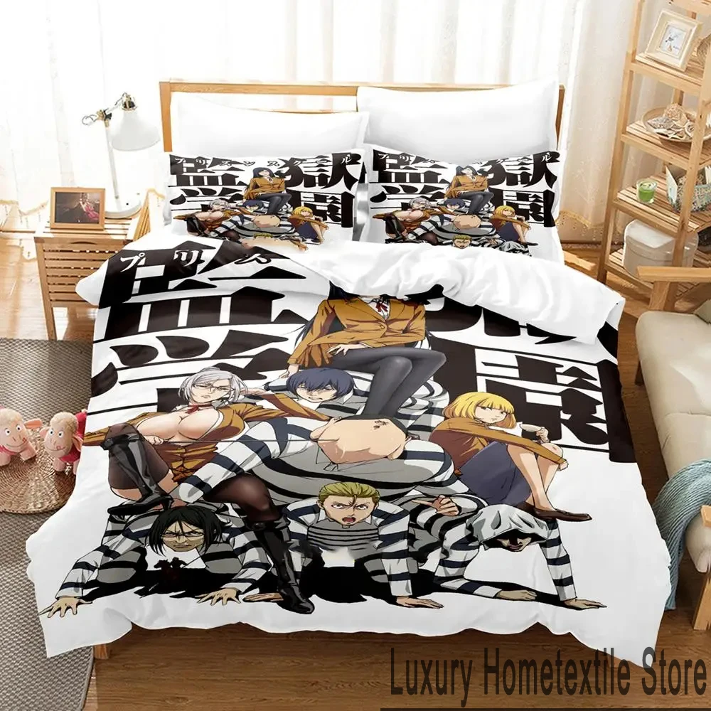 

Anime Prison School Bedding Set Duvet Cover Bed Set Quilt Cover Pillowcase Comforter king Queen Size Boys Adult Bedding Set