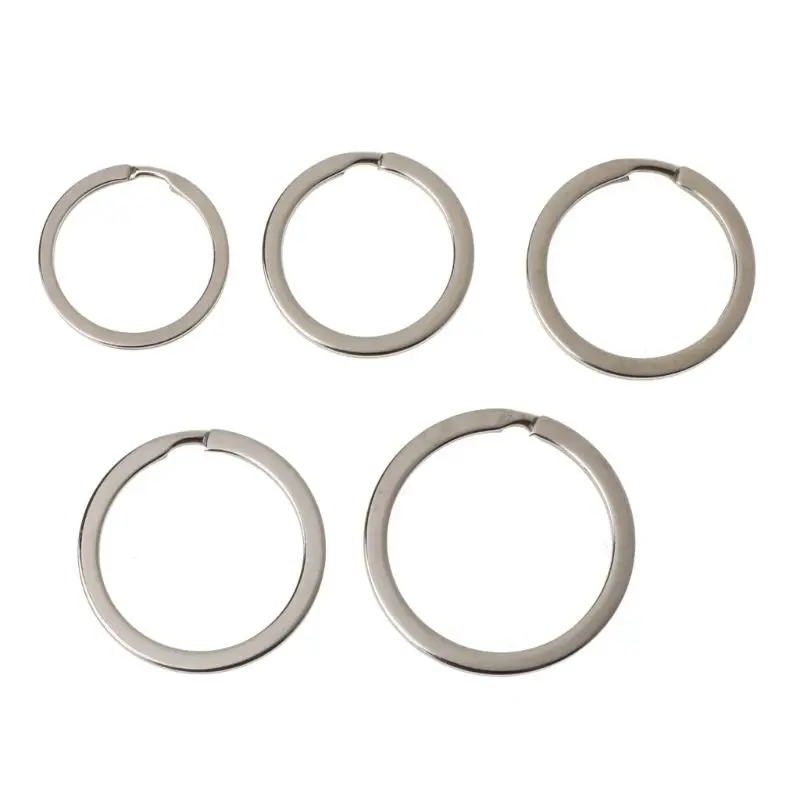 100 Pieces/Set Simple Unisex for Key Holder Metal Round Flat Keyring Car for Key Ring 25/28/30/35MM for Key Dropship