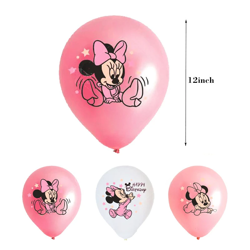 Q version Minnie themed children\'s balloon party decoration and decoration Mickey Mouse Minnie latex balloon set baby shower