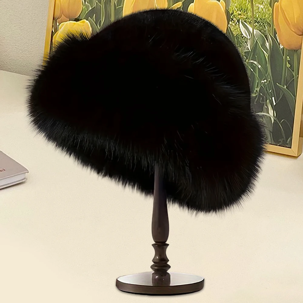 1pc Dames Winter Warm Dames Winterhoed Pluizig Dames Emmerhoed Pluche Vissershoed Verdikte Koude Sneeuw Panamahoed