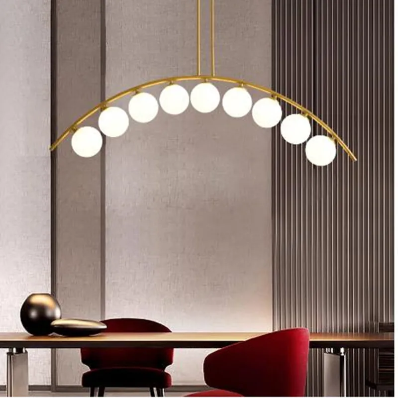 

Half-round Frosted Glass Ceiling Pendant LED Chandelier Modern for Living Room Kitchen Restaurant Decoration