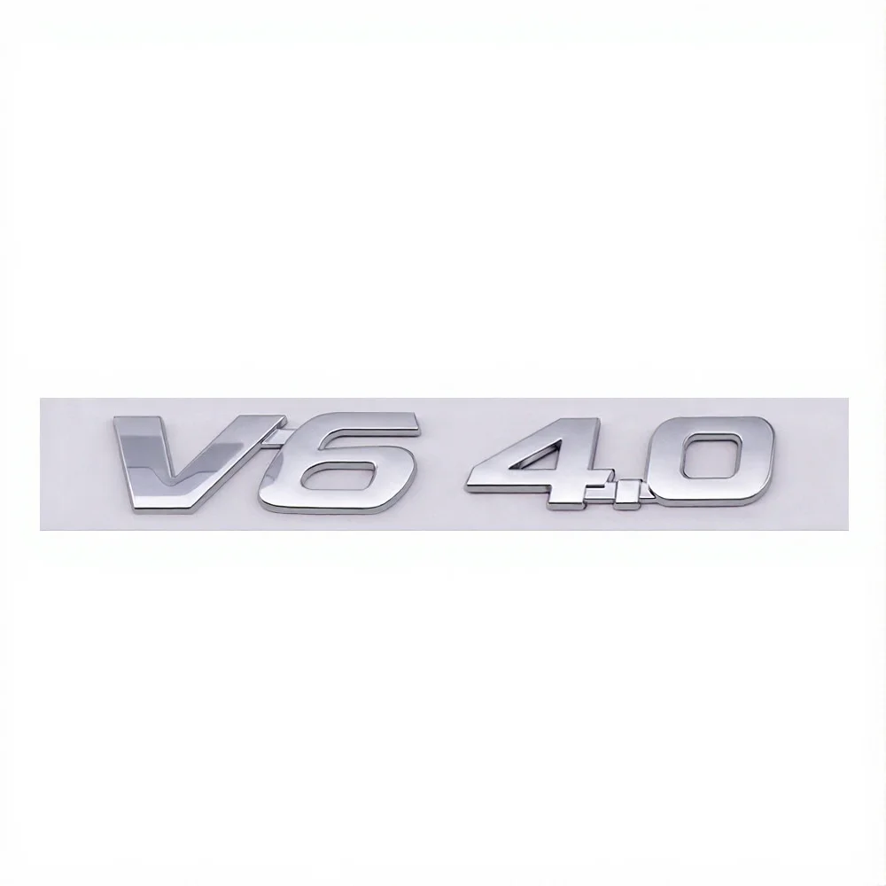 3D ABS V6 4.0 Letters Numbers Car Emblem Badge Decal Sticker for Hilux Tailgate Rear Trunk Refit Styling Accessories