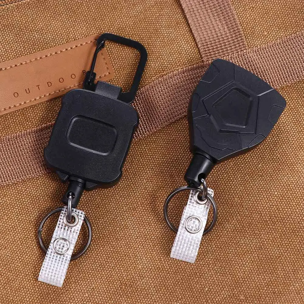 Supplies Metal Name Tag Badge Holder ID Lanyard Anti-theft Retractable Key Ring Badge Reel Easy-to-pull Buckle ID Card Holder