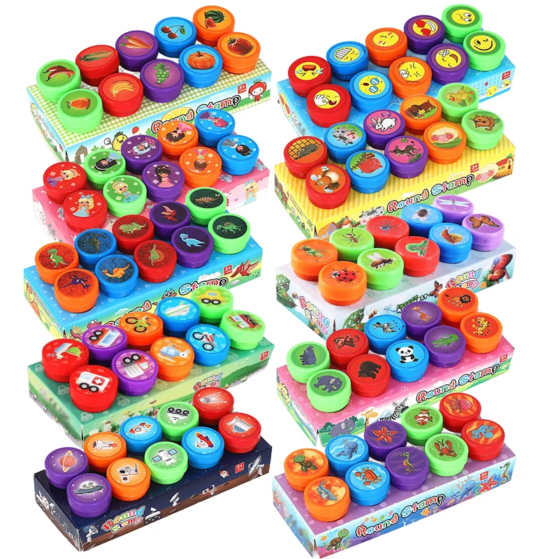 

10PCS/Box Cartoon Stamps Animals Fruit Ocean Plant Designs Suitable for Craft DIY Scrapbooking Decorations Reward Prize Gift ZYF