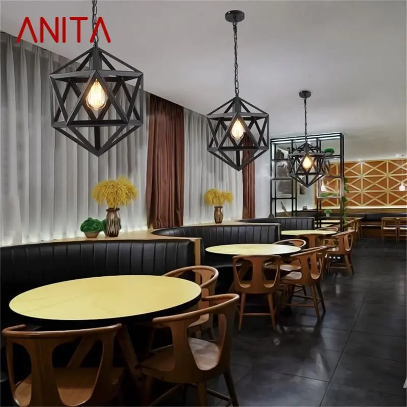 

ANITA Nordic Pendant Light Loft LED Chandelier Round Ball Indoor Fixtures for Bar Restaurant Ceiling Lamp