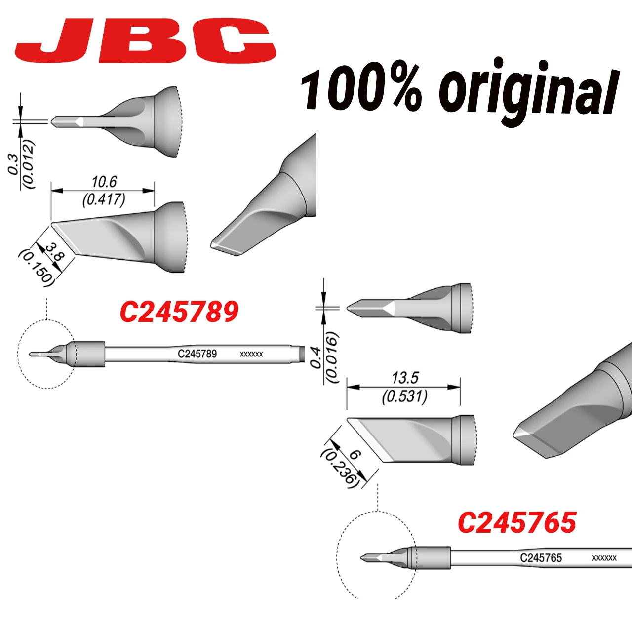 JBC 100% Original C245789 C245765 Soldering Iron Tips Tin Welder Tips for JBC T245 Handle Mobile Phone Repair Welding Tools