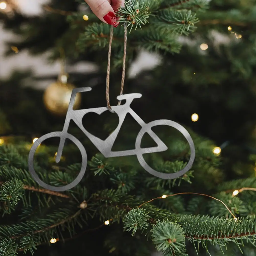 Metal Christmas Tree Bike Ornament Mountain Bicycle Hanging Decoration Xmas Tree Pendant For Holiday Tree Window Party Car Decor