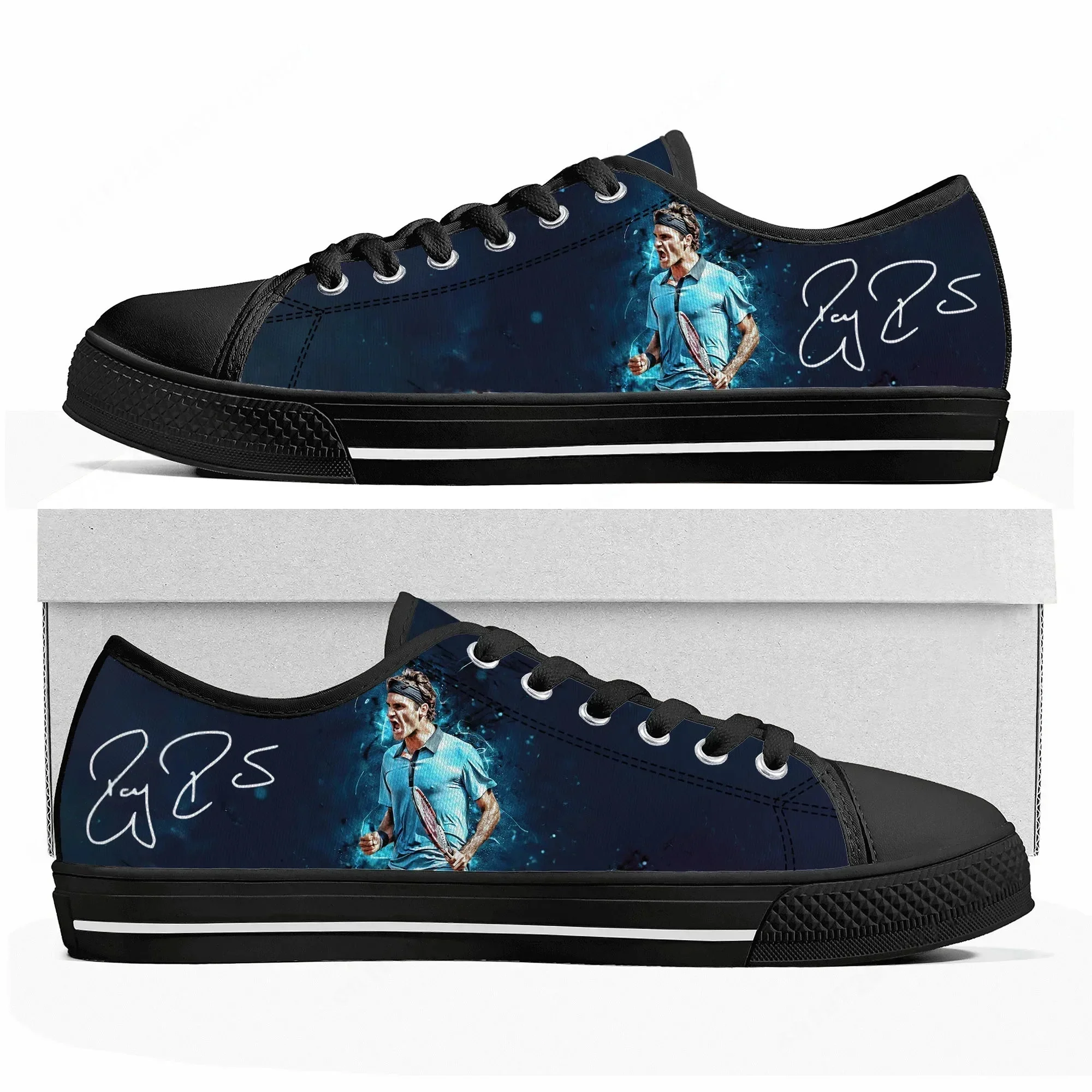 

Tennis King Federer Low Top Sneakers Mens Womens Teenager Canvas High Quality Sneaker Casual Custom Made Shoes Customize Shoe