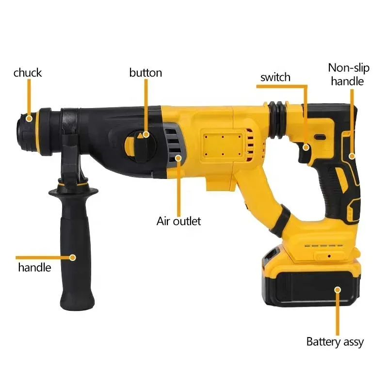 21V Li-ion Battery Operated Rotary Electric Hammers Cordless Drill Cordless Impact Drill With Hammer