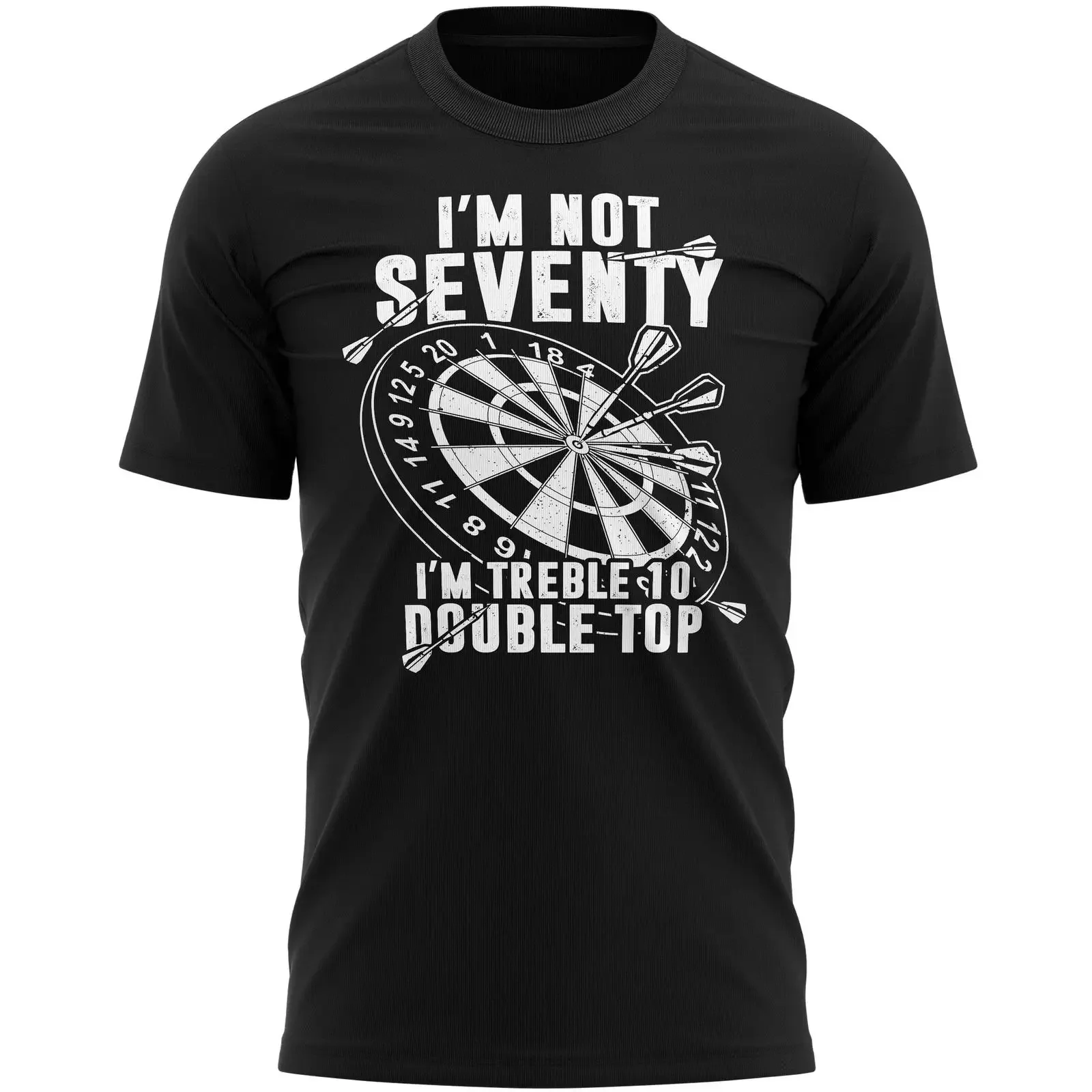 70th Birthday Darts T Shirt Funny Dartboard Treble 10 Double Top Idea Fo vintage Washed graphic Comfortable Stretched