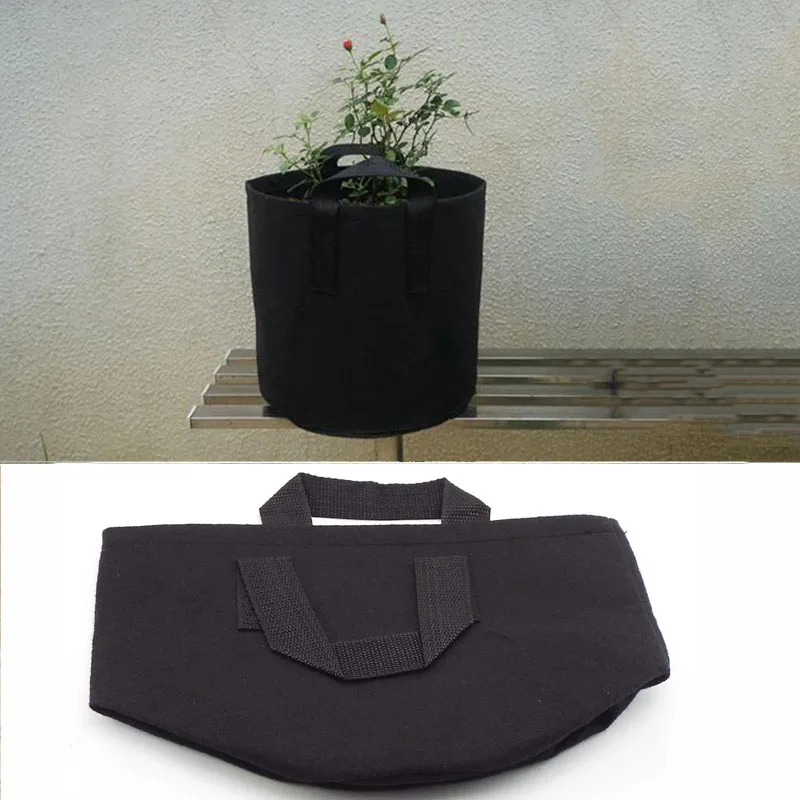 10 Gallon Black Felt Pots Garden Plant flower Grow Bag Thicken Container Garden Pots Planters Supplies Pots for veg seedlings Q1