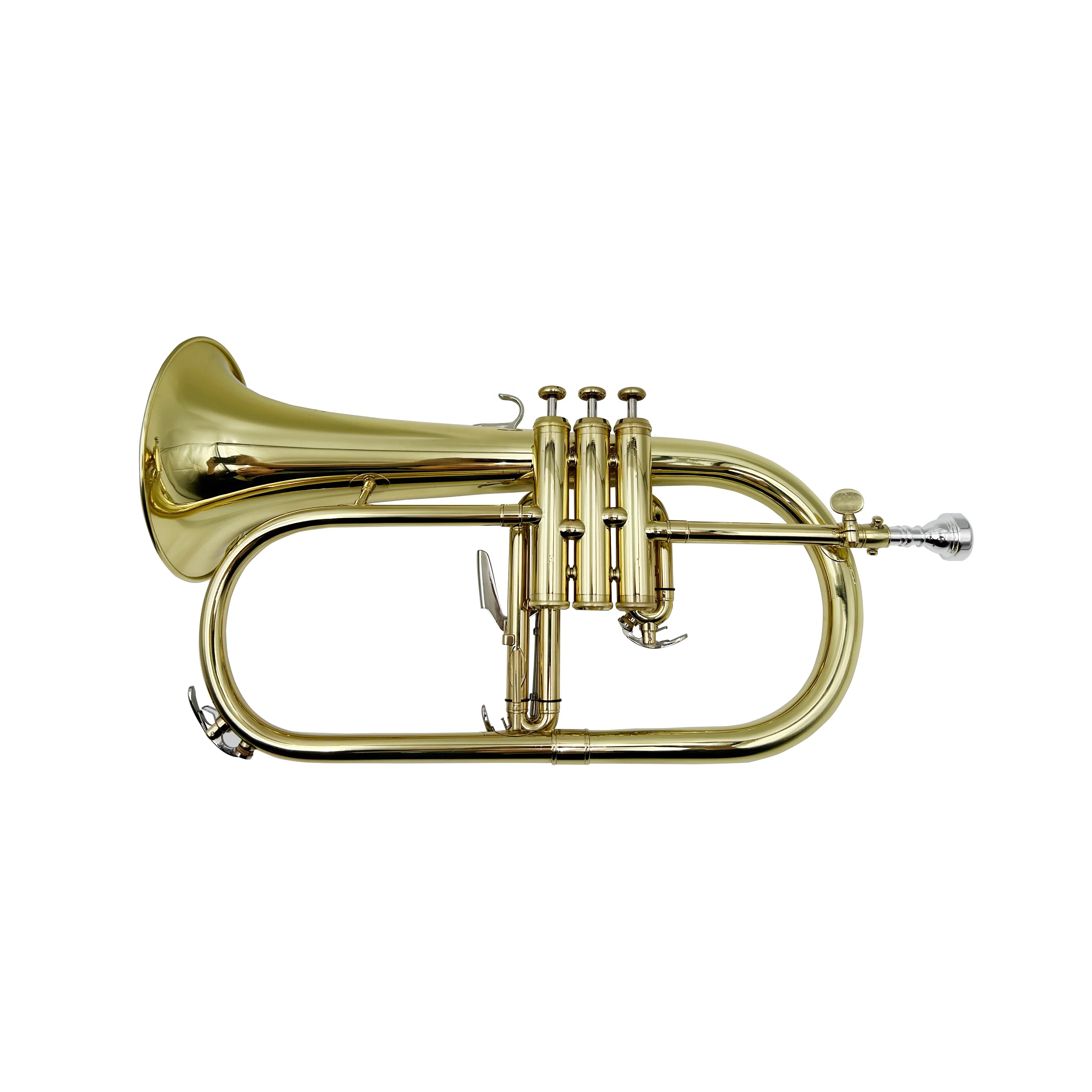 Factory High Quality Cheap Three Pistons  Bb Gold Flugel Horn JYFG410