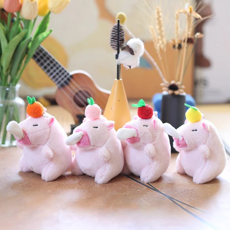 Kawali Cute Capibala Pendant Plush Capybara Toy Doll Bag Keychains Pendant Car Decoration Creative Kids Birthday Gift For Girls