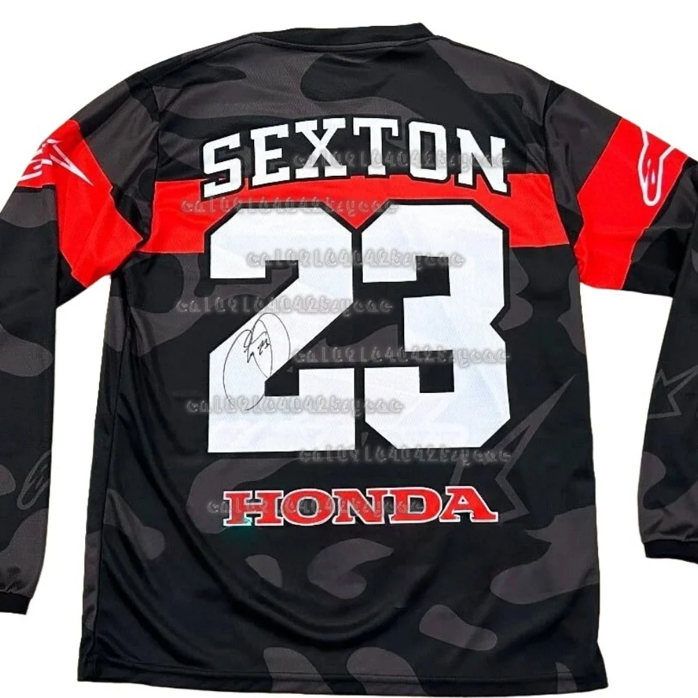 

Летняя быстросохнущая майка для мотоцикла Honda # Дышащая гоночная рубашка SEXTON с длинными рукавами, удобная велосипедная рубашка для повседневного использования на открытом воздухе