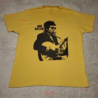 Bob Dylan T-shirt Men's Large Mustard Yellow Music Guitar Singer Official