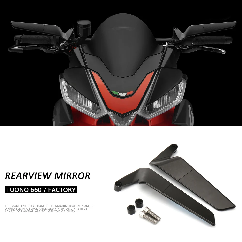 

Мотоциклетное алюминиевое ветрокрыло, регулируемое вращающееся зеркало заднего вида для Aprilia Tuono 660 2021-2023 TUONO 660 Factory 2022 2023