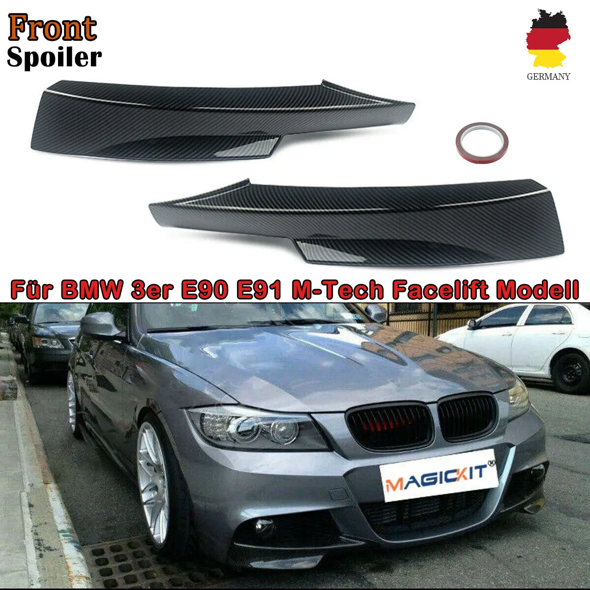 

ДЛЯ BMW E90 E91 3 серии 318d 320i 330i 335i 2009 2010 20211 2012 LCI M-Tech ПЕРЕДНИЙ БАМПЕР CORNER SPLITTER Обрамление переднего бампера