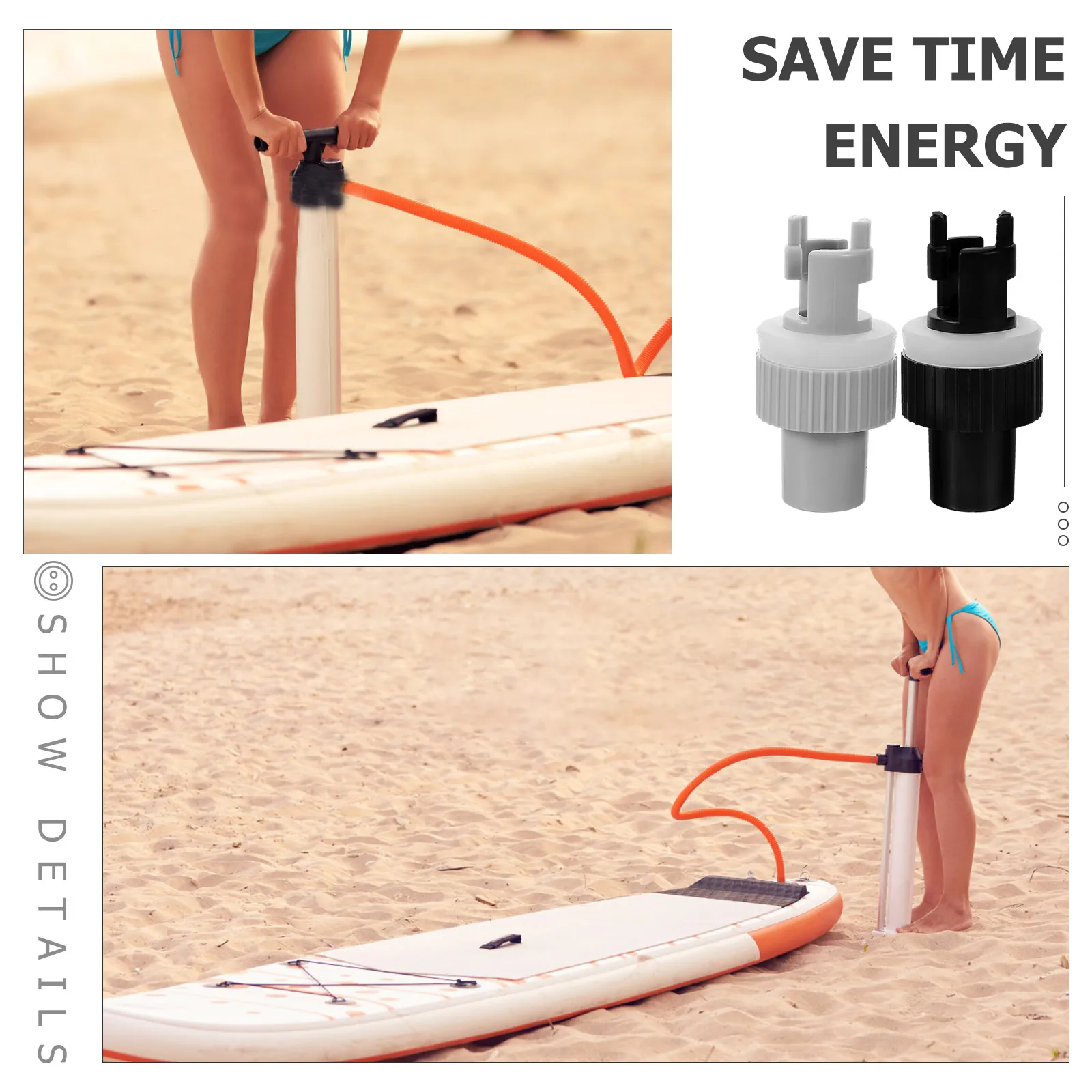 

2pcs Air Valve Adapter for Inflatable Boat Kayak Quick Tool Anti-leakage Plastic Connector Accessories Boat Ship Water