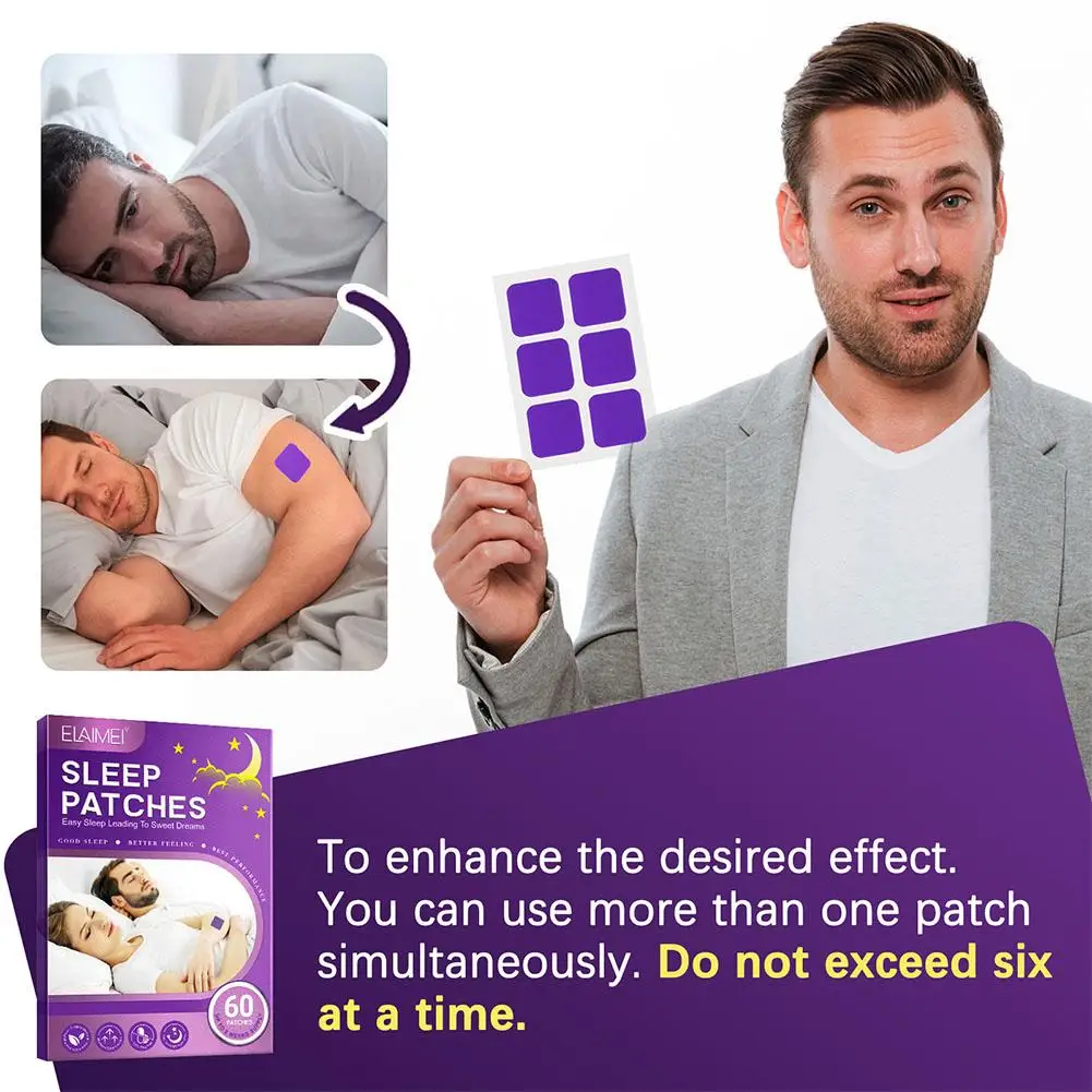 Night Sleep Patches Plant Based Sleep Patches Sleep Support Patches Long-Lasting Sleep Patch for Men & Women Relieve Stress