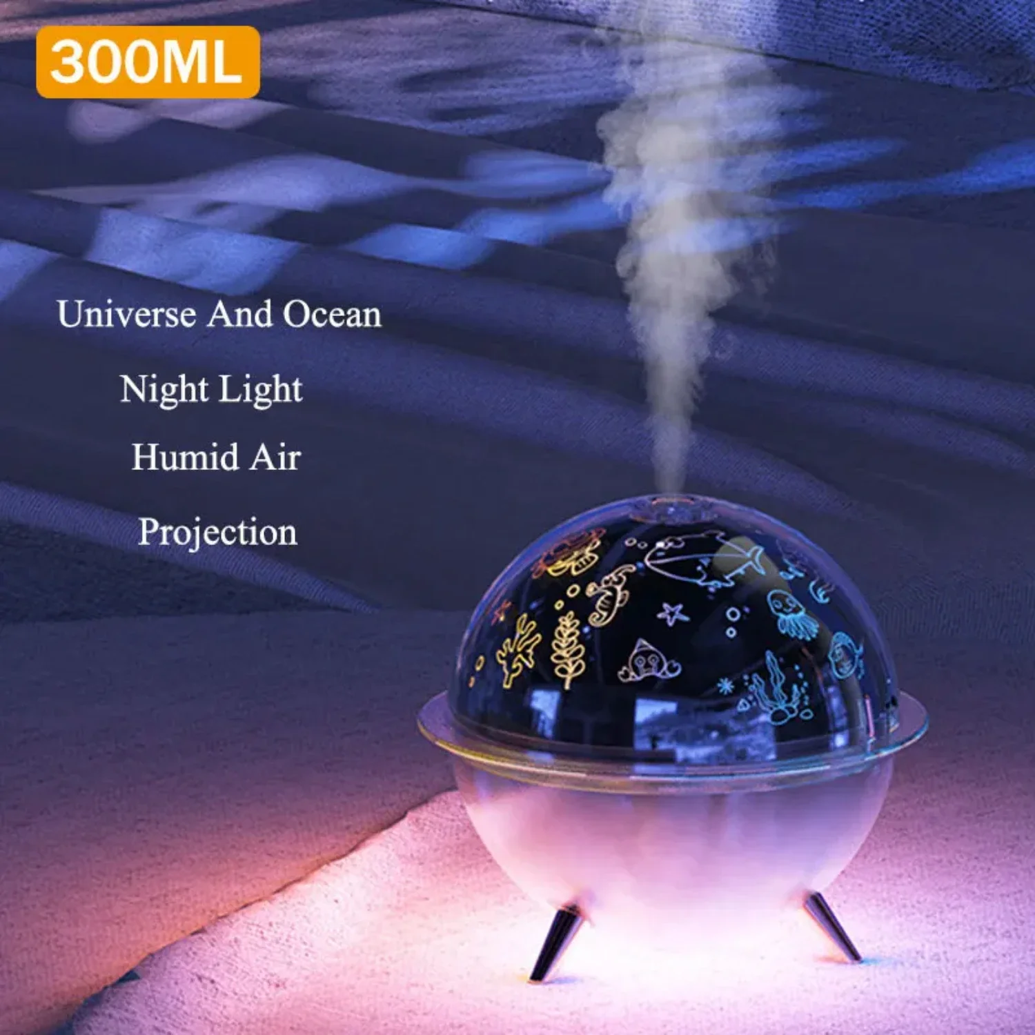 Transform your space with this tranquil and serene Mini Ocean Universe Projector Lamp. Create a peaceful atmosphere with this US