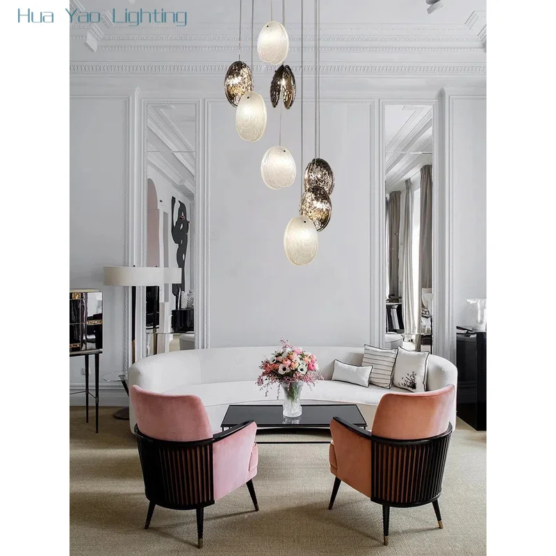 

Italy Modern 2025 New Design Shellfish Shapes Handmade Glass Chandeliers Elegant Home Applicants LED G4 Dimmable For Living Room