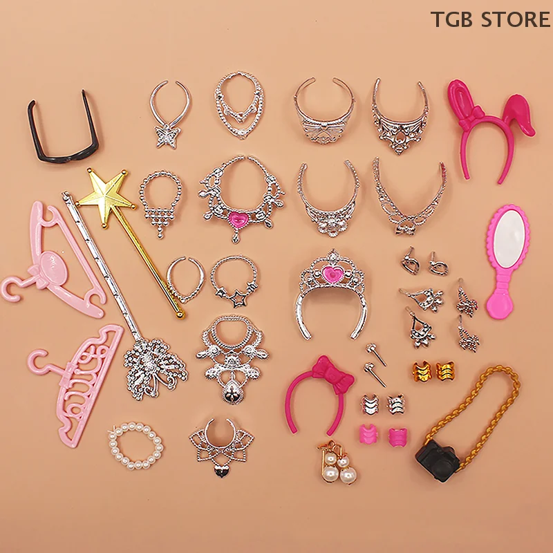 20 個ユニバーサルイヤリングブレスレットクラウン 1/6 人形アクセサリーファッションセット女の子の人形ジュエリー DIY 装飾おもちゃ