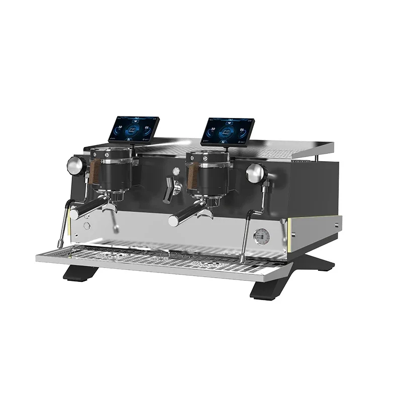 220v Double Head Semi-Automatic Commercial Espresso Coffee Making Machine Big Boiler Feature for Commercial Use