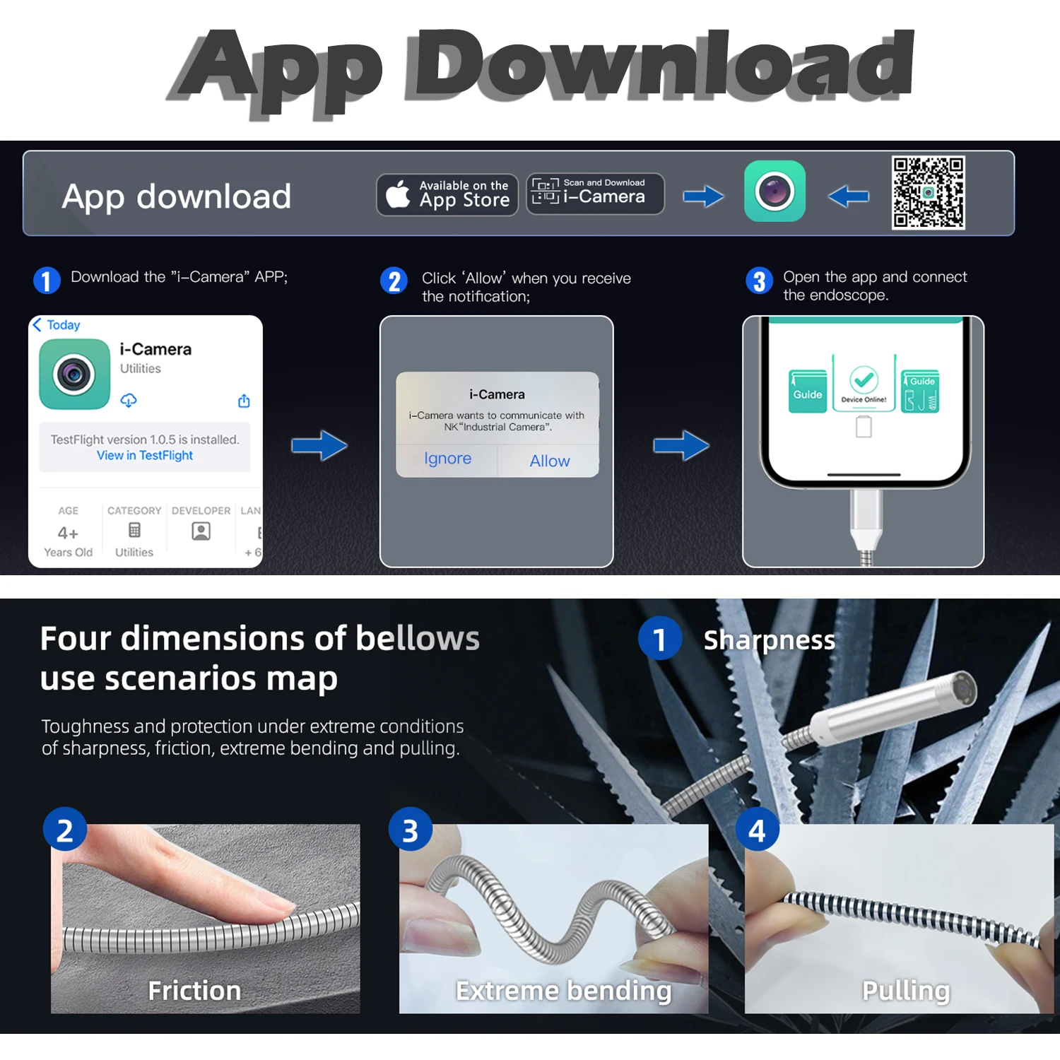 8 مللي متر 1080P فيديو أنابيب الصرف الصحي المنظار الصناعي قناة التفتيش كاميرا لنظام أندرويد آيفون Ios أدوات السيارات المعدات #5