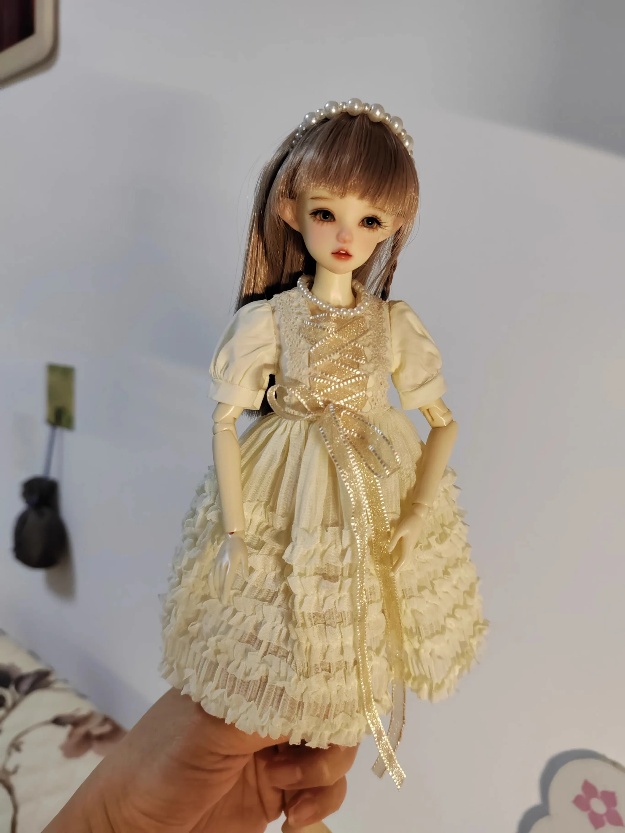 Dula Doll Clothes Dress White vintage lace dress Blythe ob24 ob22 Azone Licca ICY JerryB 1/6 accessori per bambole Bjd