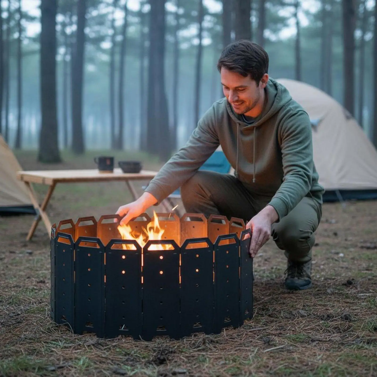 8 Pieces Fire Fire Ring Wind Guard Portable Outdoor Equipment Heat Resistant