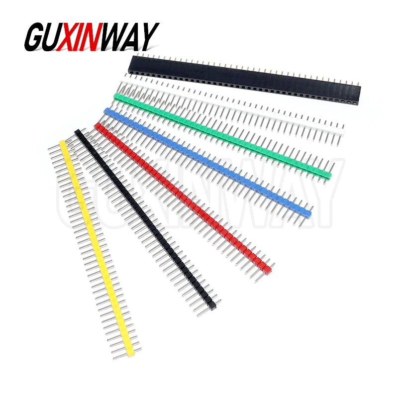 10pcs For arduino DIY Kit 40 Pin 1x40 Single Row Male and Female 2.54 Breakable Pin Header PCB JST Connector Strip