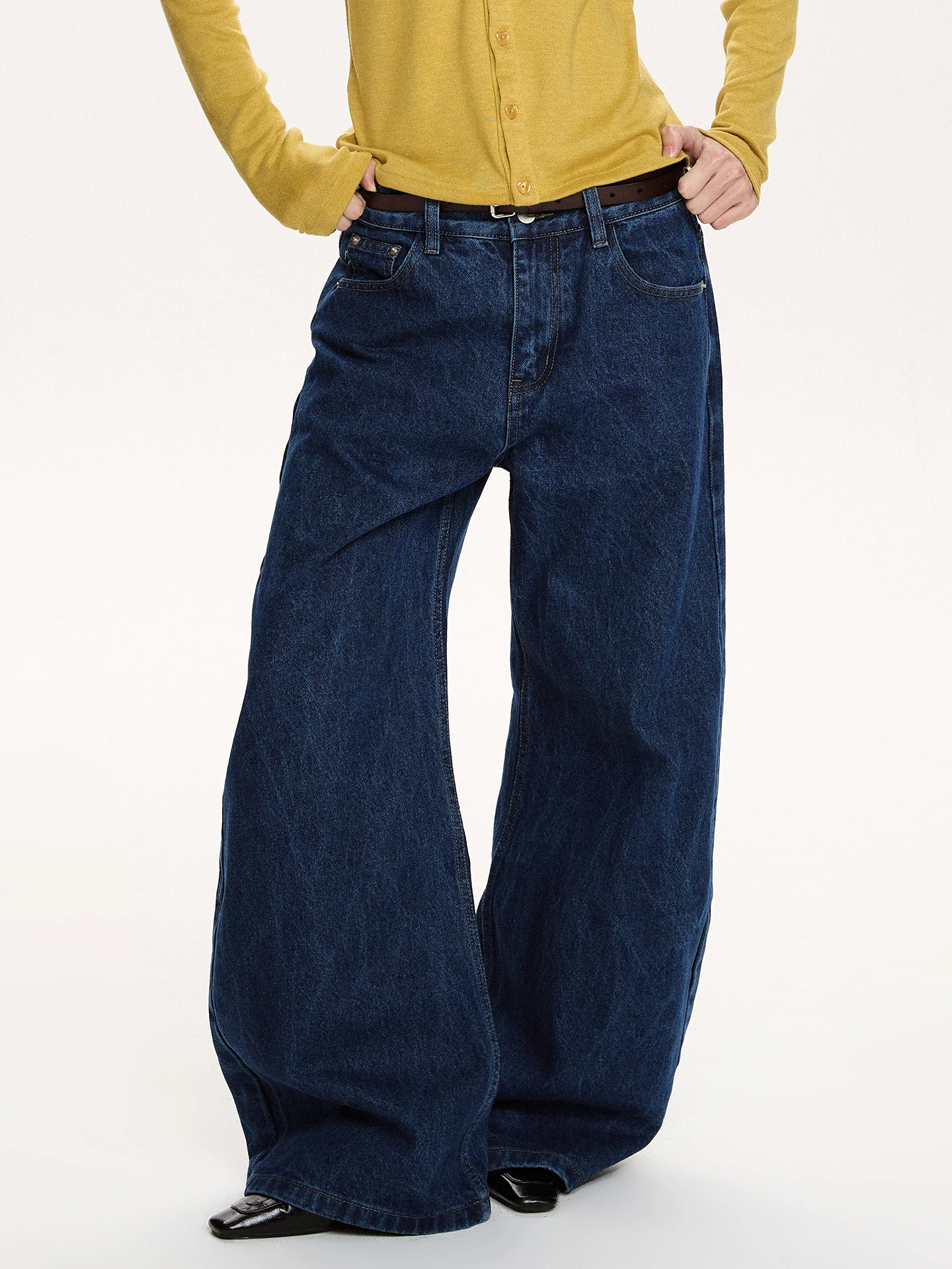 

VAT American Retro Low Waist Straight Leg Knife Jeans Women's Casual Loose Fit Slimming Versatile Denim Pants