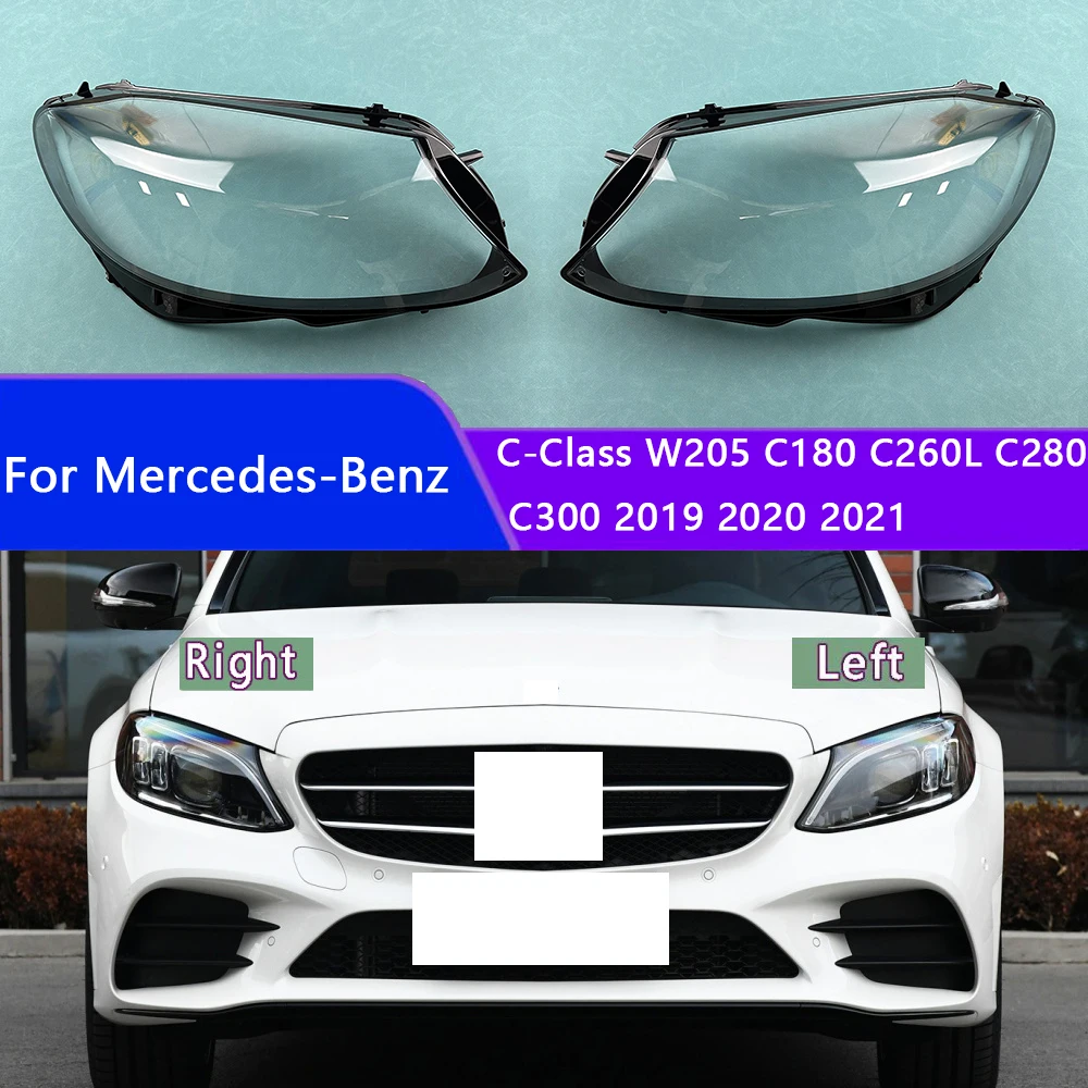 

For Mercedes-Benz C-Class W205 C180 C260L C280 C300 2019 2020 2021 Car Headlight Headlamp Clear Lens Auto Shell Cover