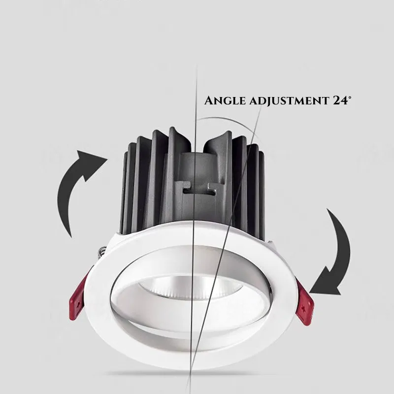 Imagem -04 - Projectores Led Embutidos Anti-reflexo Reguláveis Luz de Teto sem Luz Principal Cob Downlight Iluminação Comercial 7w 9w 12w 15w 18w