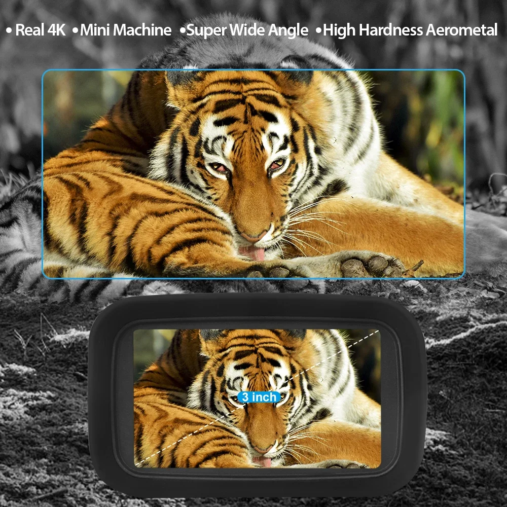 4K Night Vision Goggles Binoculars 48MP Camera 3'' Large Screen 12 Languages 300M Full Dark Infrared Night Vision